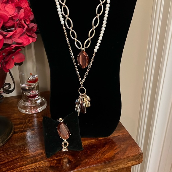 White House Black Market 2 Necklace and 1 Bracelet Set - Picture 1 of 17